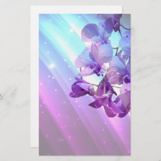 moderne lila paarse orchidee bruiloft (Voorkant / Achterkant)