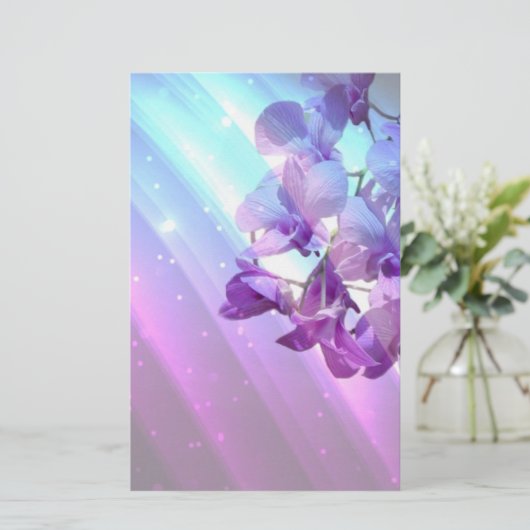 moderne lila paarse orchidee bruiloft (Staand voorkant)