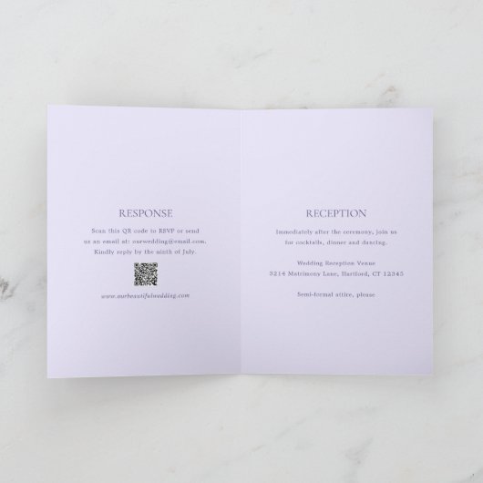 Moderne Lila QR-code Elegante bruiloft (Binnen)