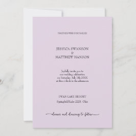 Moderne Lila stadsbruiloft Kaart