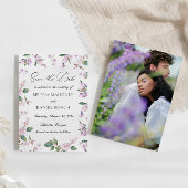 Moderne Lila Waterverf Wildbloemen Bruiloft Save The Date