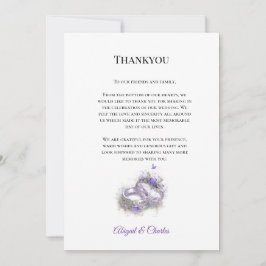 Moderne Lillac Bruiloft dank u kaart