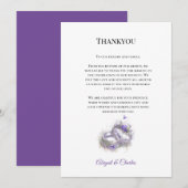 Moderne Lillac Bruiloft dank u kaart (Voorkant / Achterkant)