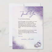 Moderne Lillac Bruiloft dank u kaart (Voorkant)