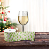 Moderne Lime Green Roze Kerstbomen Waterverf Satijnen Lint