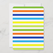 Moderne lime groene strepen familie reünie kaart (Achterkant)