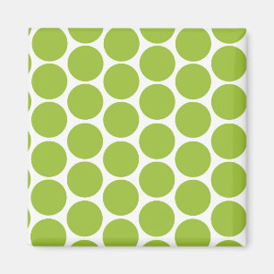 MODERNE LIME GROENE, WITTE POLKA STIPPEN MAGNEET