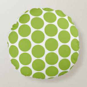 MODERNE LIME GROENE, WITTE POLKA STIPPEN ROND KUSSEN