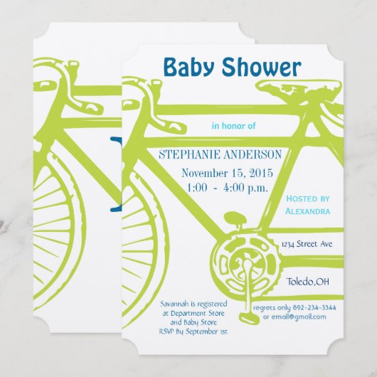  moderne Limoen babyjongen Kaart (Voorkant / Achterkant)