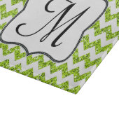Moderne Limoen Chevron Monogram Glassnijplank Snijplank (Hoek)