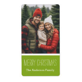 Moderne Limoen kerst met kerstmis 1 foto Etiket (Voorkant)