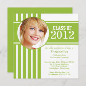 Moderne Limoen Stripe Fotogradatie Partij Kaart (Voorkant / Achterkant)