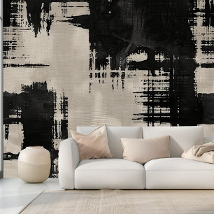 Moderne Limoen Wash Beige en Zwart Behang