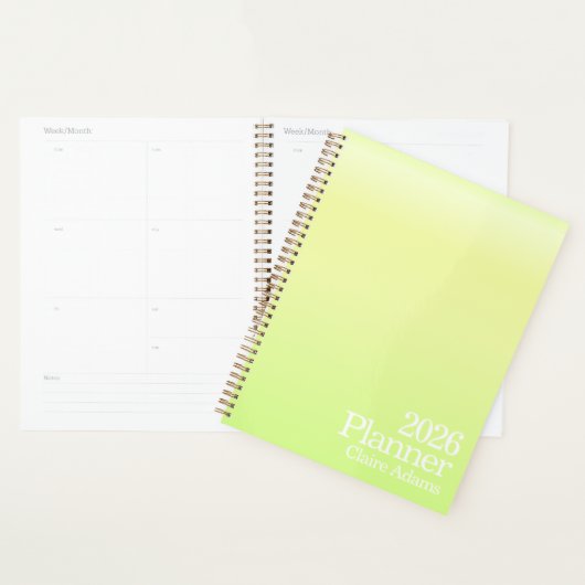 Moderne limoengroene ombre planner (Display)