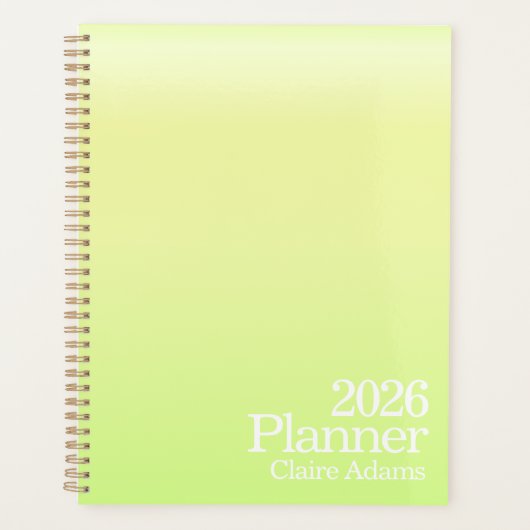 Moderne limoengroene Ombre Planner (Voorkant)