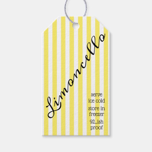 Moderne Limoncello Gestreepte Fleshanger Label | Cadeaulabel (Voorkant)