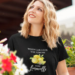 Moderne Limoncello Lemons Black penseelscript T-shirt<br><div class="desc">Modern Brush Script Waterverf Lemons When Life Gives You Make Limoncello Black T-shirt</div>