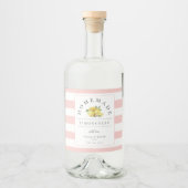Moderne Limoncello pastel roze streep Likeurfles Etiket (Voorkant)