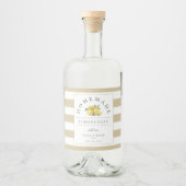 Moderne Limoncello rustiek Sandy beige streep Likeurfles Etiket (Voorkant)