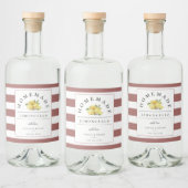 Moderne Limoncello rustieke Roos streep Likeurfles Etiket (Flessen)