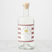 Moderne Limoncello rustieke Roos streep Likeurfles Etiket (Voorkant)