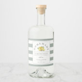 Moderne Limoncello rustieke salie groene streep Likeurfles Etiket (Voorkant)