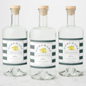 Moderne Limoncello rustieke smaragd groene streep Likeurfles Etiket (Flessen)