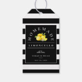Moderne Limoncello Zwarte Streep Drank Cadeaulabel (Voorkant)