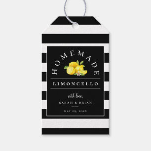 Moderne Limoncello Zwarte Streep Drank Cadeaulabel