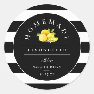 Moderne Limoncello zwarte streep Ronde Sticker