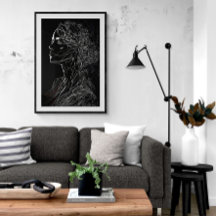 Moderne line Art Woman Portret ai Art