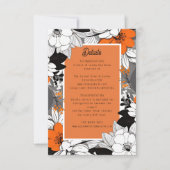 Moderne Lineart bloemenbruiloft details RSVP Kaartje (Voorkant)