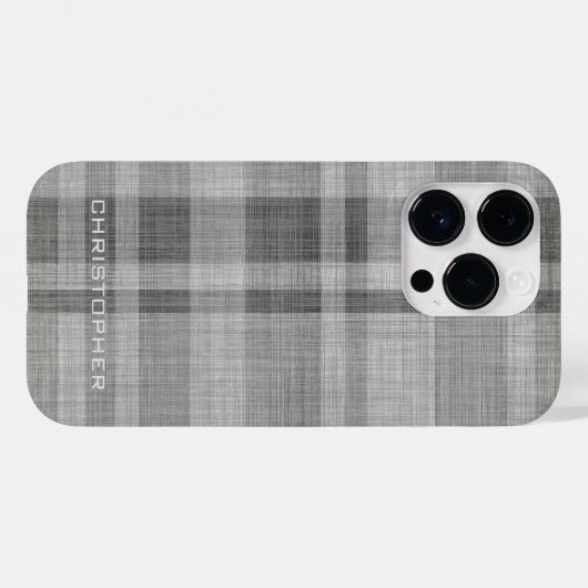 Moderne Linen Pset Pattern Persoonlijke naam Case-Mate iPhone Case (Achterkant (horizontaal))