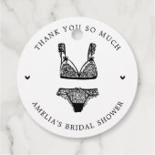 Moderne lingerie bruiloft feest bedankt bedankjes labels (Achterkant)