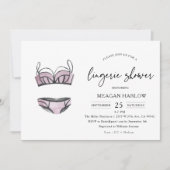 Moderne lingerie douche ondergoed feest uitnodigin kaart (Voorkant)