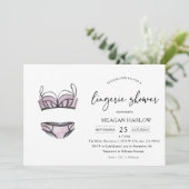 Moderne lingerie douche ondergoed feest uitnodigin kaart (Staand voorkant)