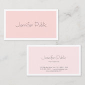 Moderne linkse roze minimalist visitekaartje (Voorkant / Achterkant)