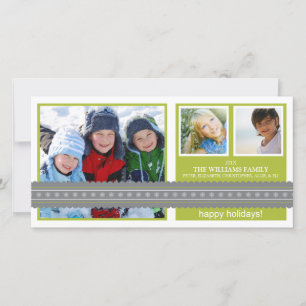 Moderne lint aangepaste vakantie fotokaart (limoen feestdagenkaart