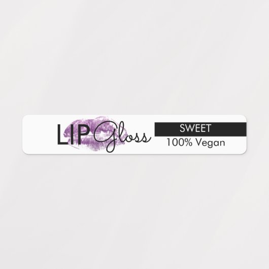 Moderne Lip Gloss Lips brandend Packaging Labels (Design 1)