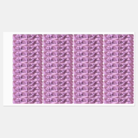 Moderne Lip Gloss Pink Folie Brandend Packaging Labels (Vel)