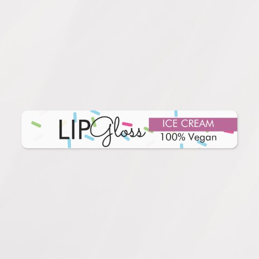 Moderne Lip Gloss Sprinkles branding Packaging Labels (Design 1)