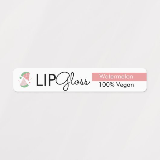 Moderne Lip Gloss Watermelon Branding Packaging Labels (Design 2)