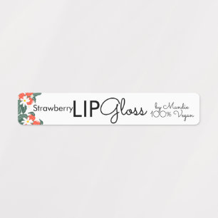 Moderne Lipgloss Aardbei Branding Verpakking   Labels
