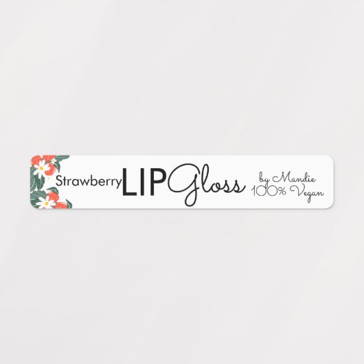Moderne Lipgloss Aardbei Branding Verpakking Labels (Design 1)