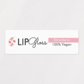 Moderne Lipgloss Aardbei Merkverpakking Labels (Design 2)