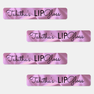 Moderne Lipgloss Roze Folie Merkverpakking   Labels