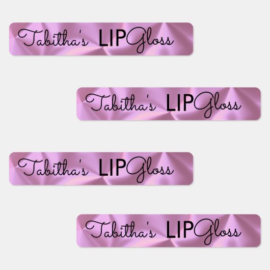 Moderne Lipgloss Roze Folie Merkverpakking Labels (Groep)