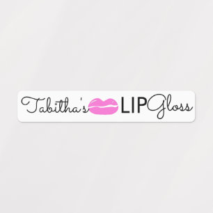 Moderne Lipgloss Roze Merkverpakkingsetiketten Labels