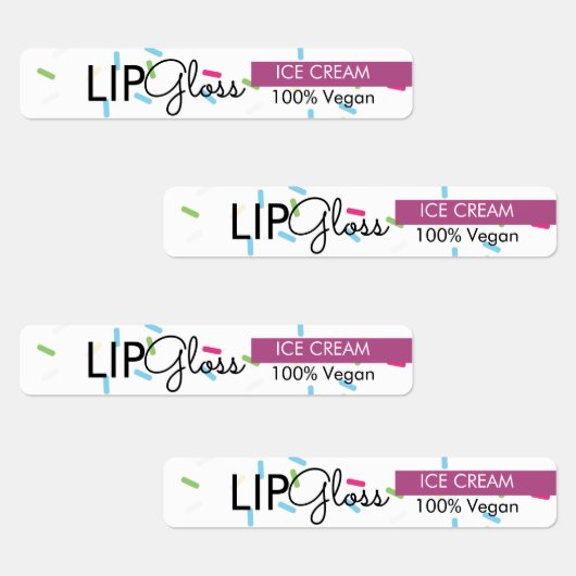 Moderne Lipgloss Sprinkles Merkverpakking Labels (Groep)