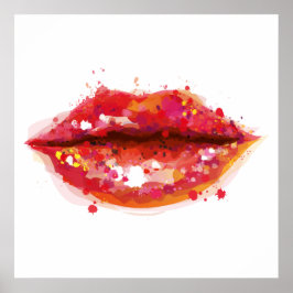Moderne lippen, kleurrijke make-up kunstenaar, Bea Poster